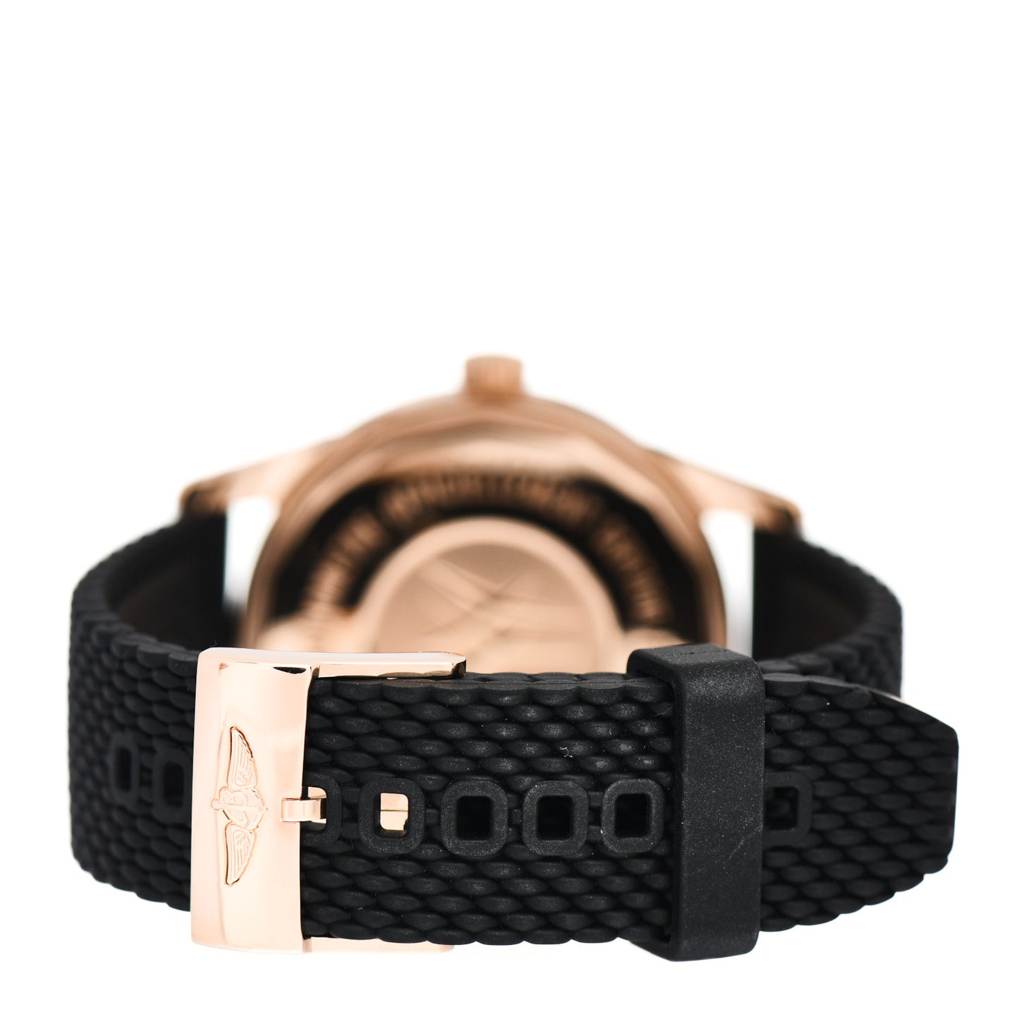18K Rose Gold Rubber 43mm Transocean Automatic Watch Black R4531012