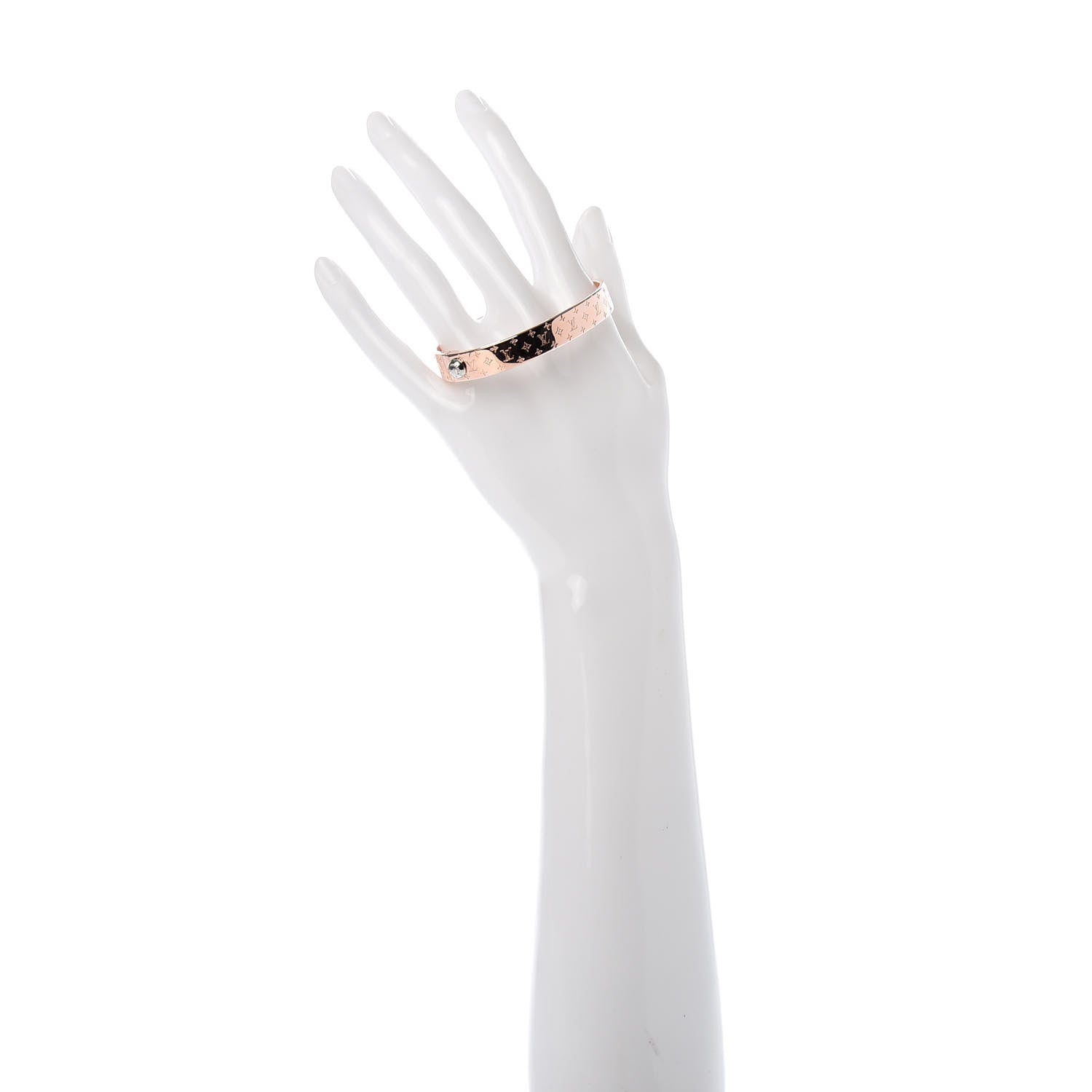 Louis Vuitton Brass Monogram Nanogram Cuff S Pink Gold 2 of 6