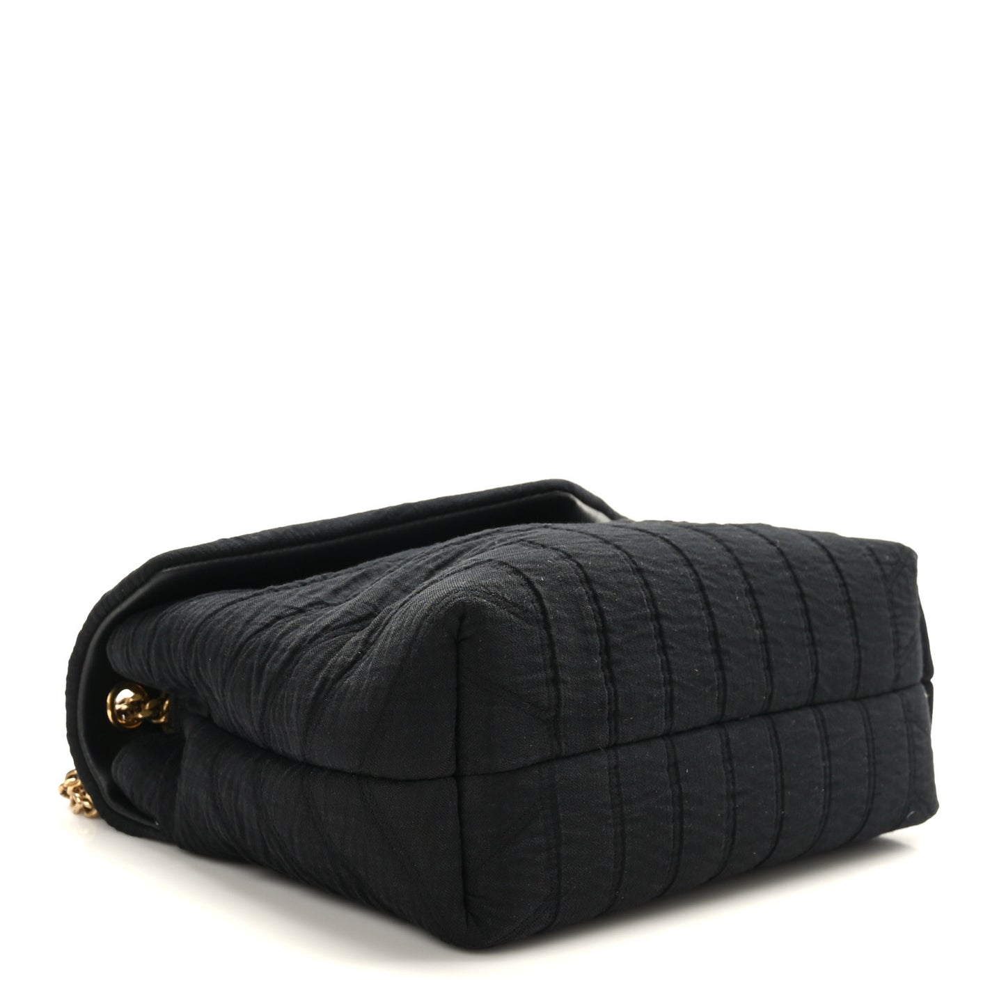 Fabric Y Quilted Monogram Small Loulou Chain Satchel Black