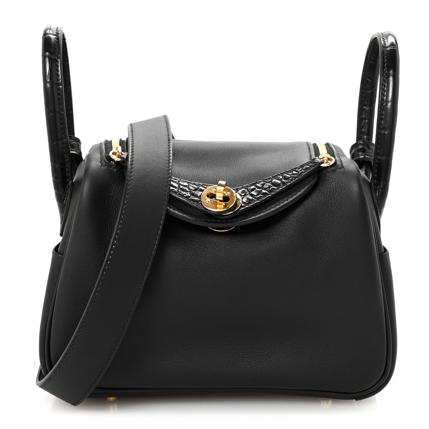 Hermes Swift Matte Alligator Mini Touch Lindy 20 Black 1782283
