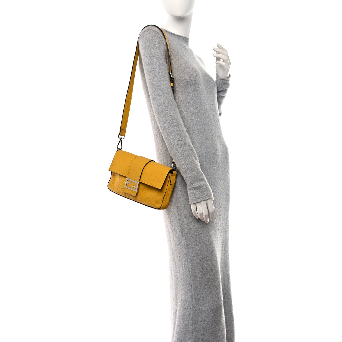 Cuoio Romano Selleria Belt Baguette Bag Giallo Fendi