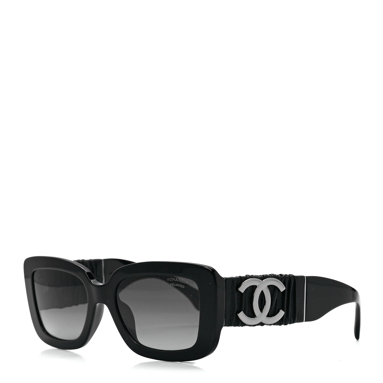 Chanel Acetate Calfskin Polarized Square Sunglasses 5473-Q-A Black 1 of 8