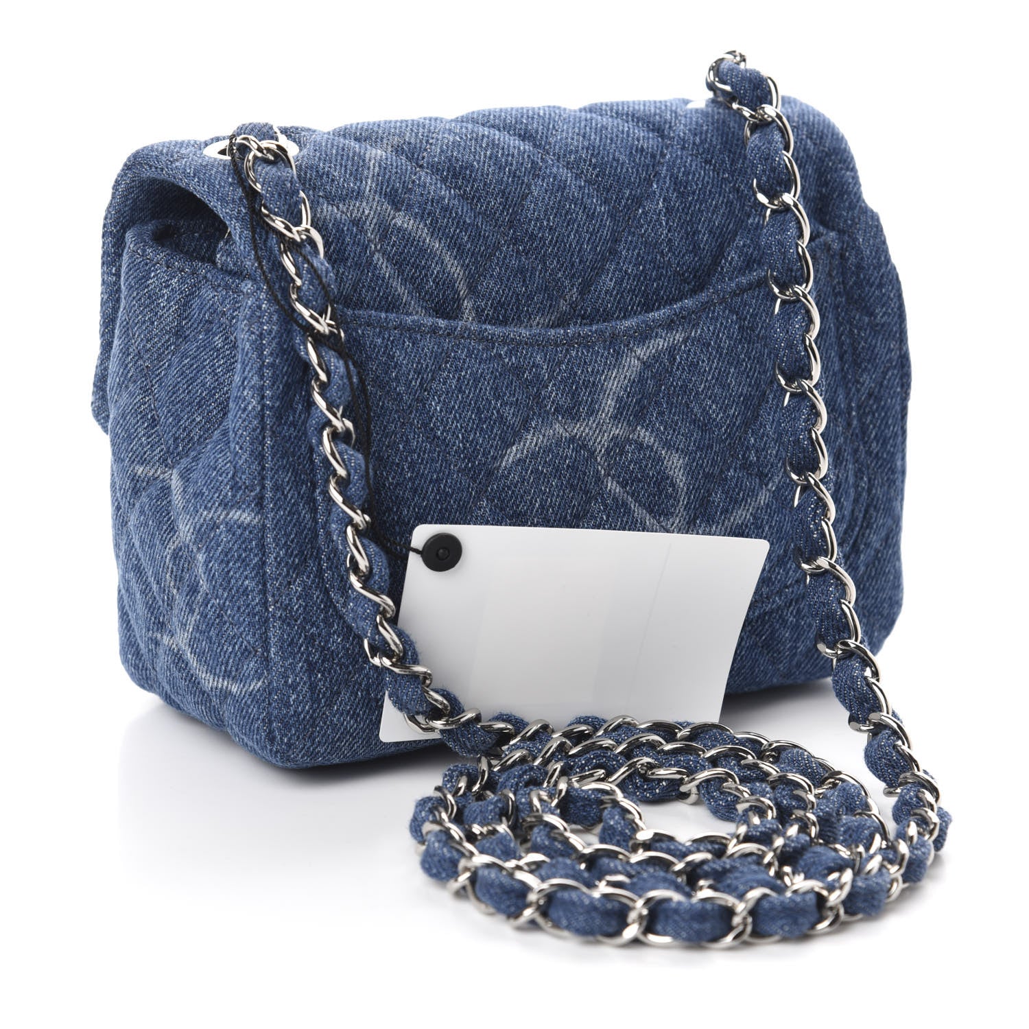 Chanel Denim CC Quilted Mini Square Flap Blue 3 of 11