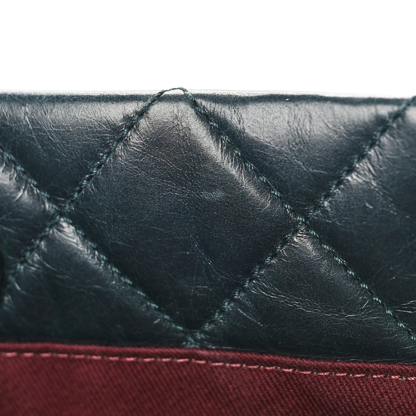 Glazed Calfskin Quilted Shopping Tote Dark Blue