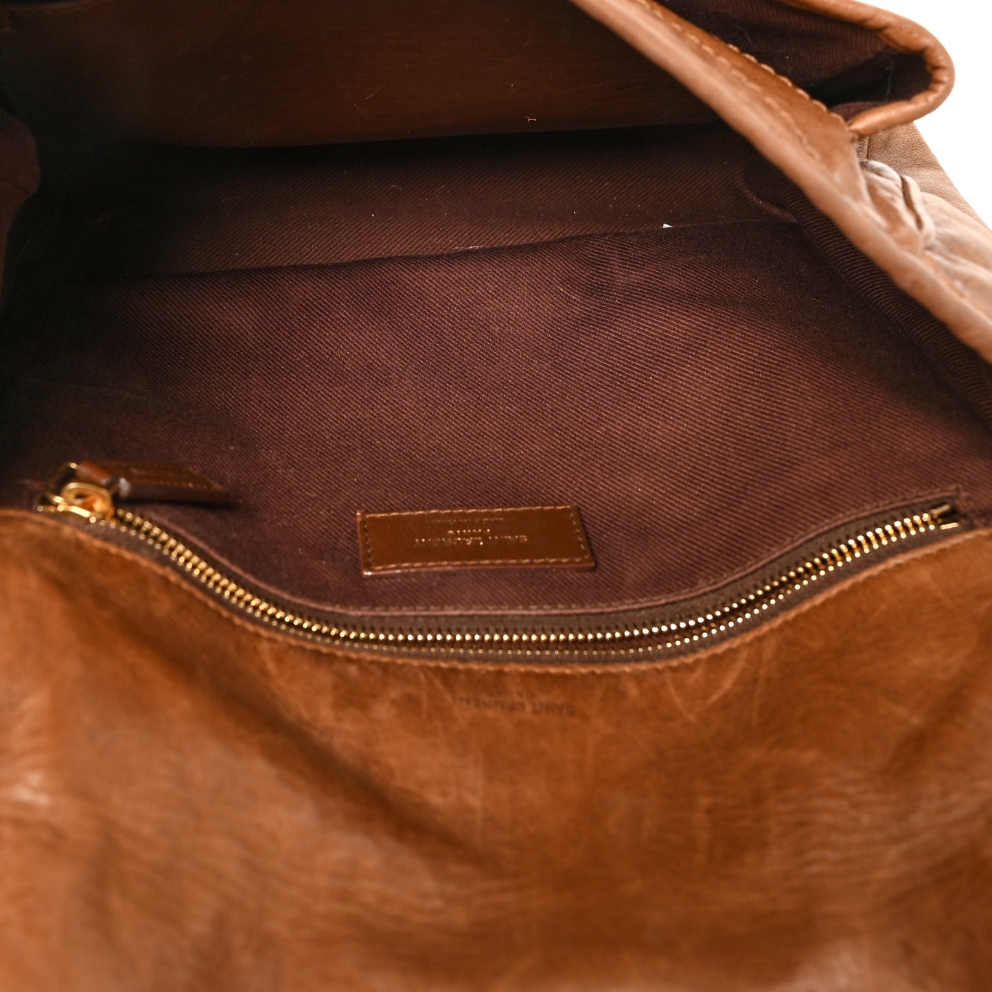 Crinkled Calfskin Matelasse Monogram Medium Niki Chain Satchel Brown