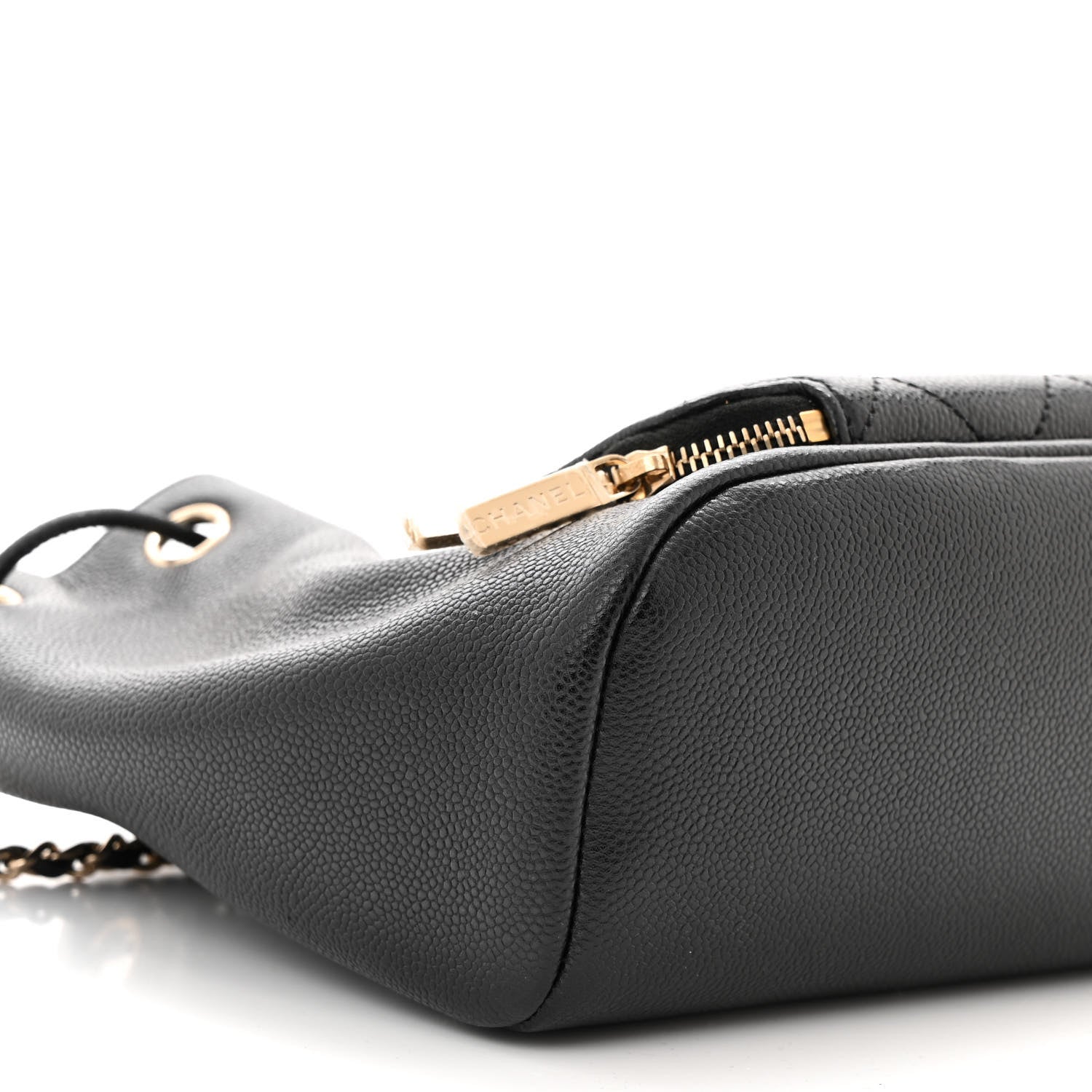 Chanel Caviar Quilted CC Pocket Bucket Bag Black 9 of 11