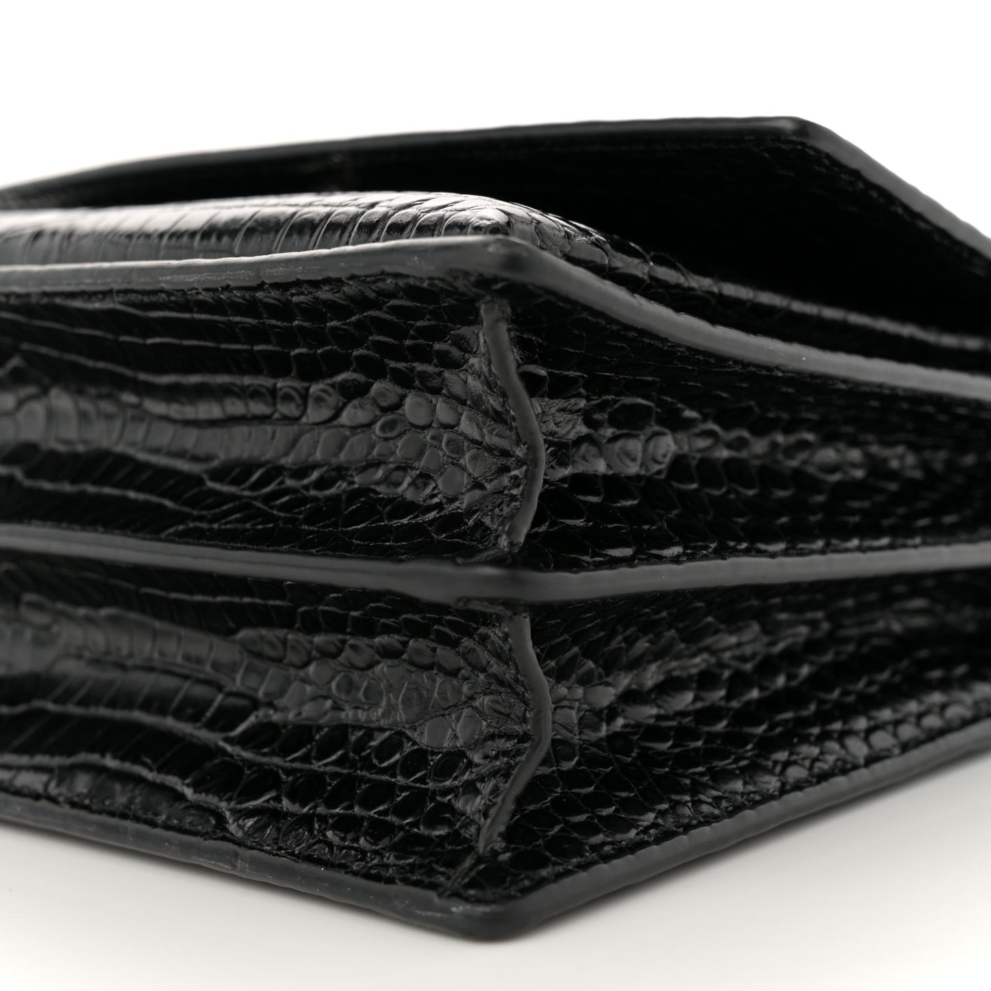 Calfskin Crocodile Embossed Medium Monogram Sunset Black