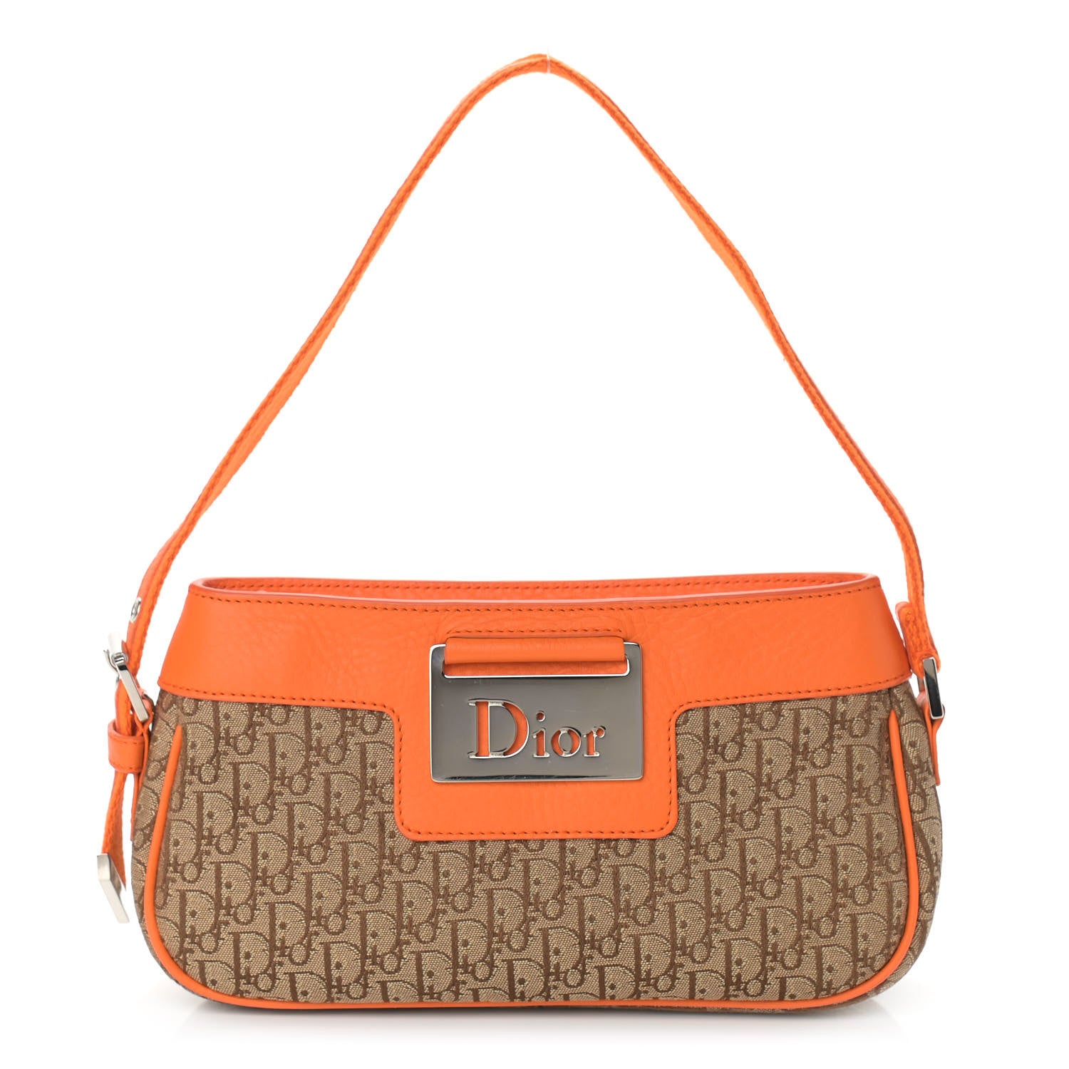 Christian Dior Monogram Shoulder Bag Orange Beige 933149
