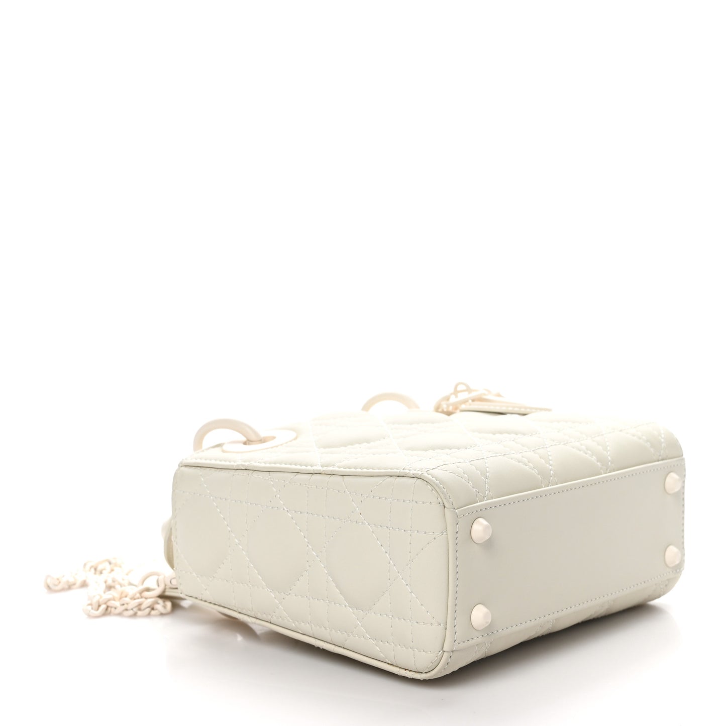 Ultra Matte Calfskin Cannage Mini Lady Dior Latte