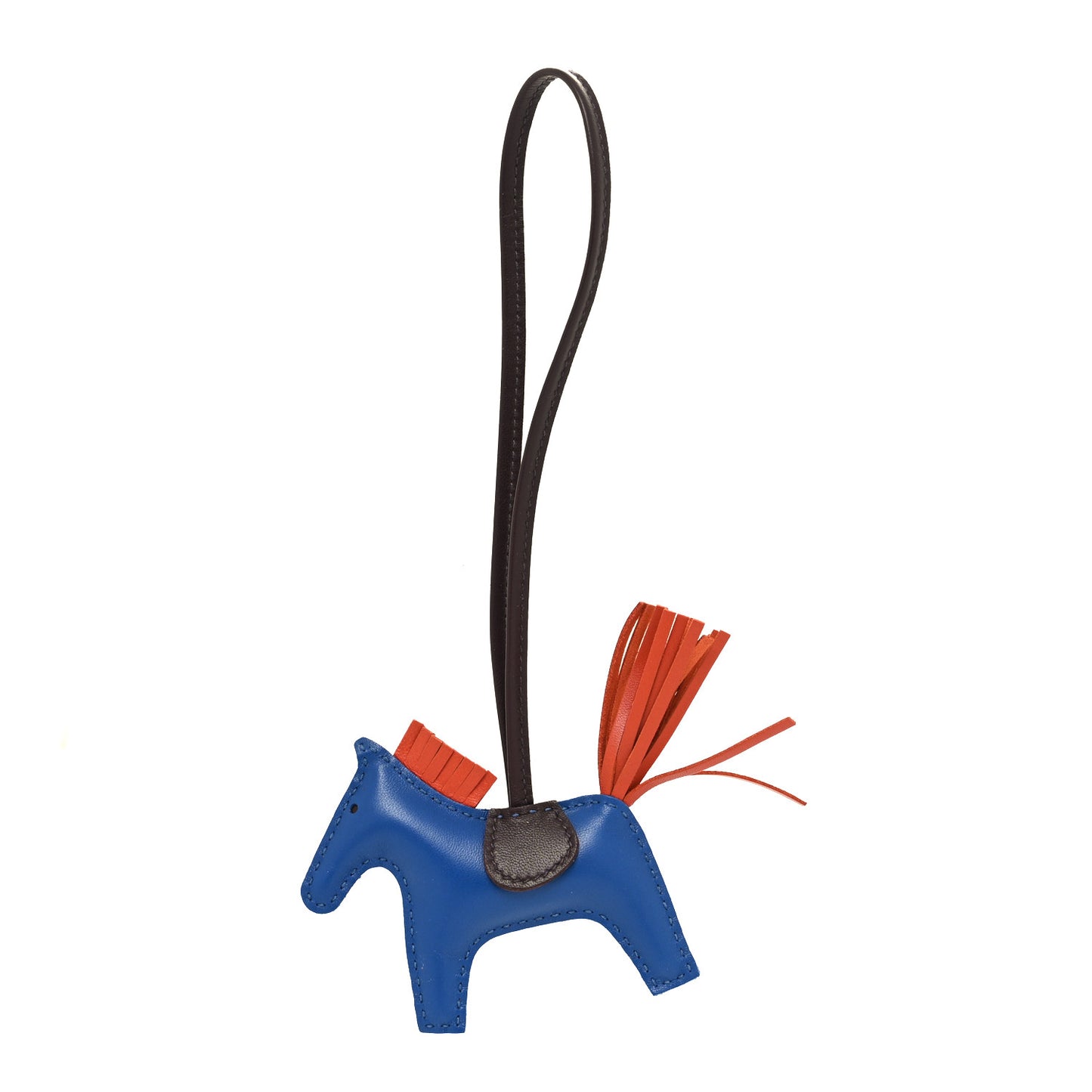 Milo Lambskin Grigri Rodeo Horse Bag Charm PM Bleu France Cornaline Rouge Sellier