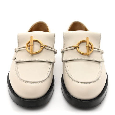 Calfskin Womens Impact Loafers 35 Blanc De Paris