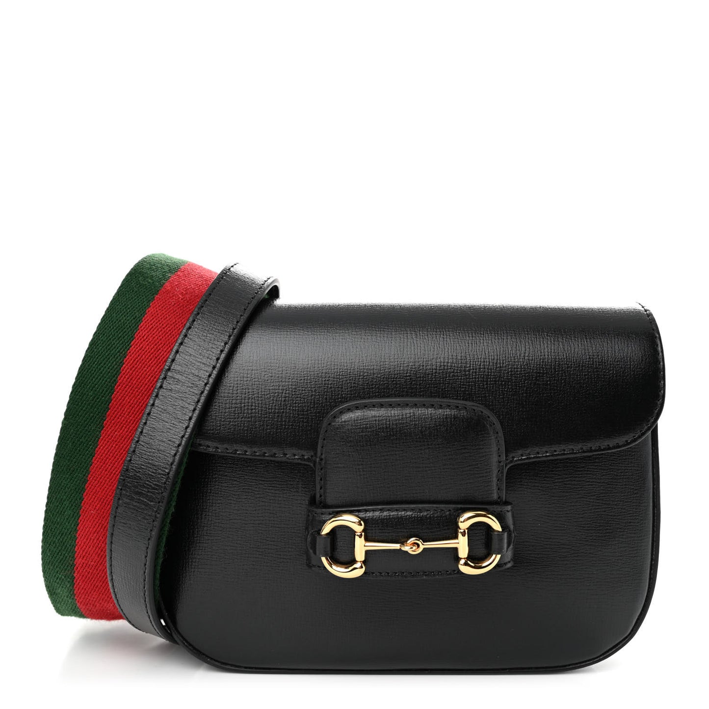 Azalea Calfskin Web Mini Horsebit 1955 Shoulder Bag Black