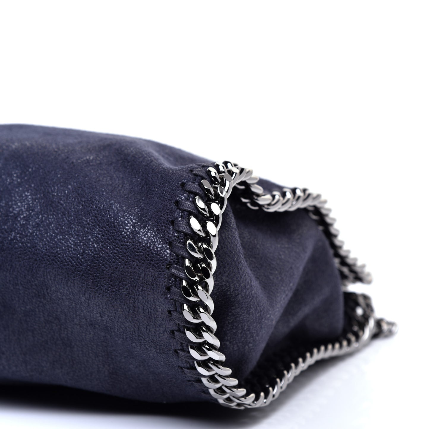 Shaggy Deer Mini Falabella Fold Over Tote Navy