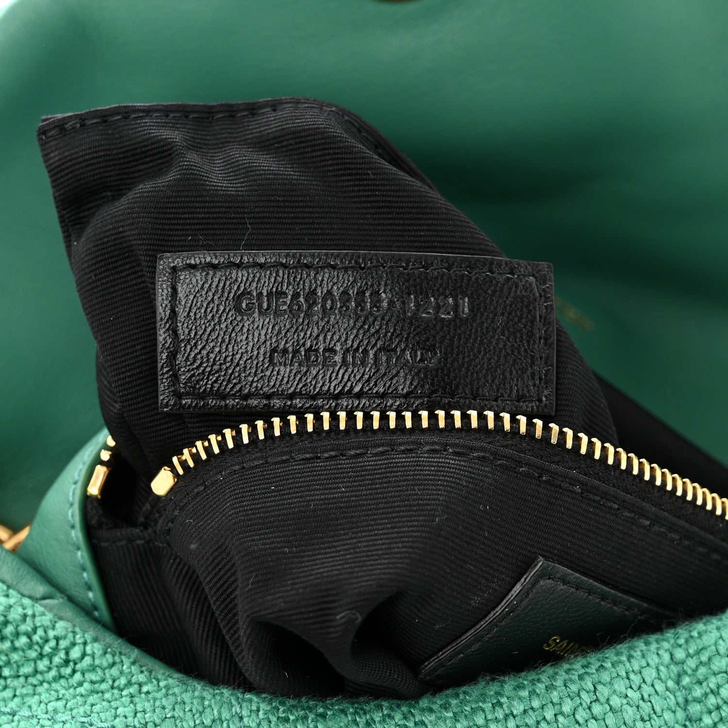 Saint Laurent Canvas Quilted Toy Loulou Puffer Monogram Chain Satchel Basil 6 of 11