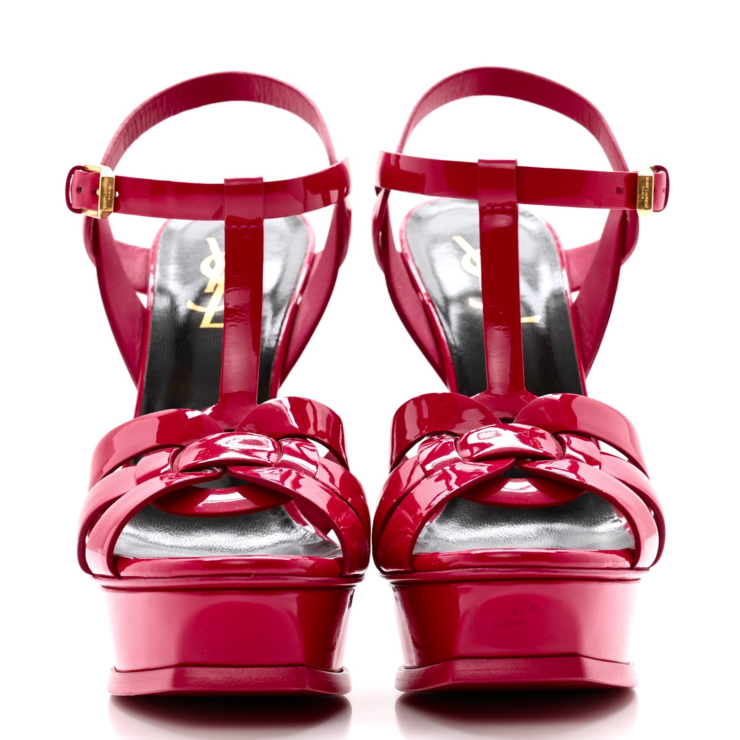 Saint Laurent Patent Tribute 105 Platform Sandals 36.5 Fuchsia 2 of 12