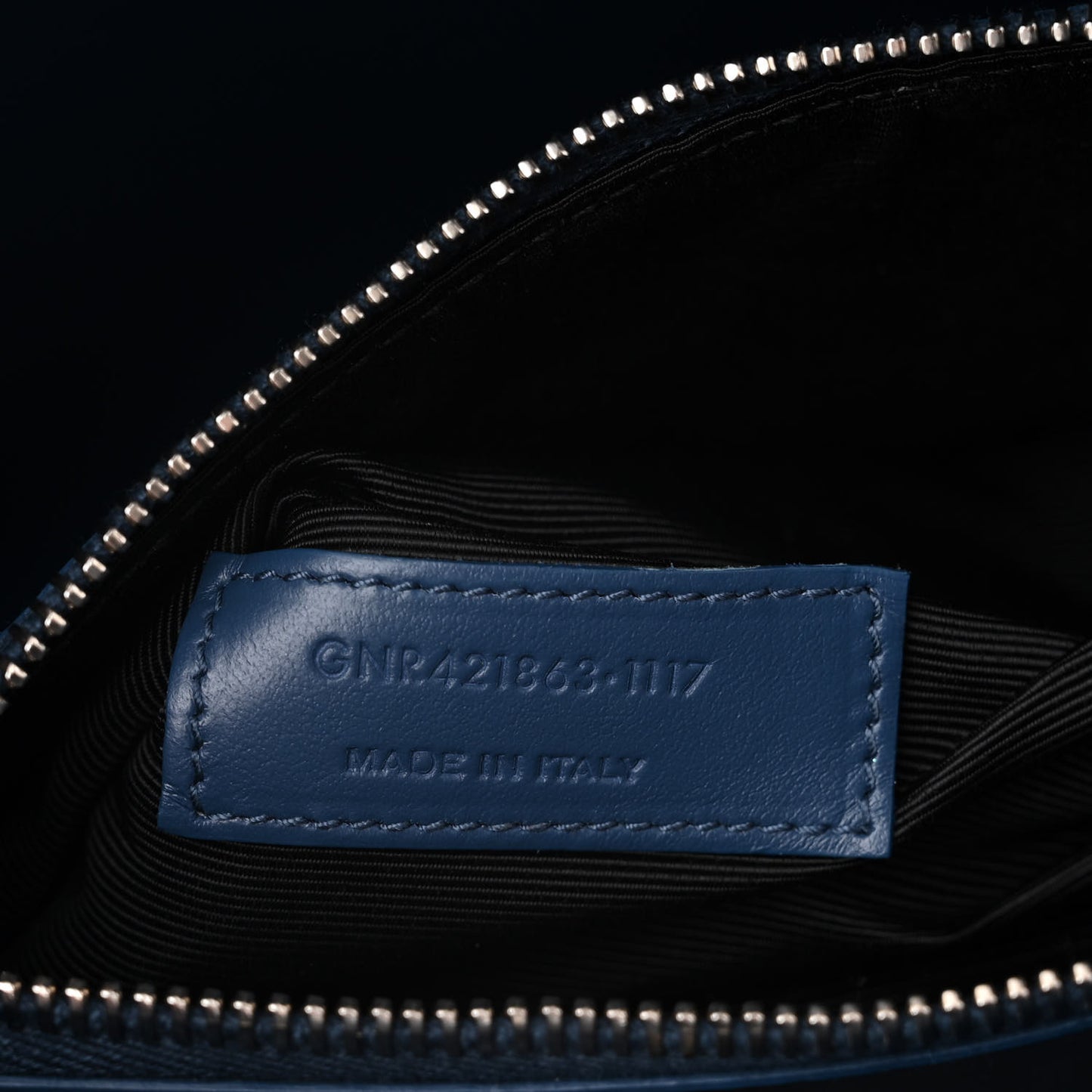 Grained Calfskin Topstitch Baby Sac De Jour Denim