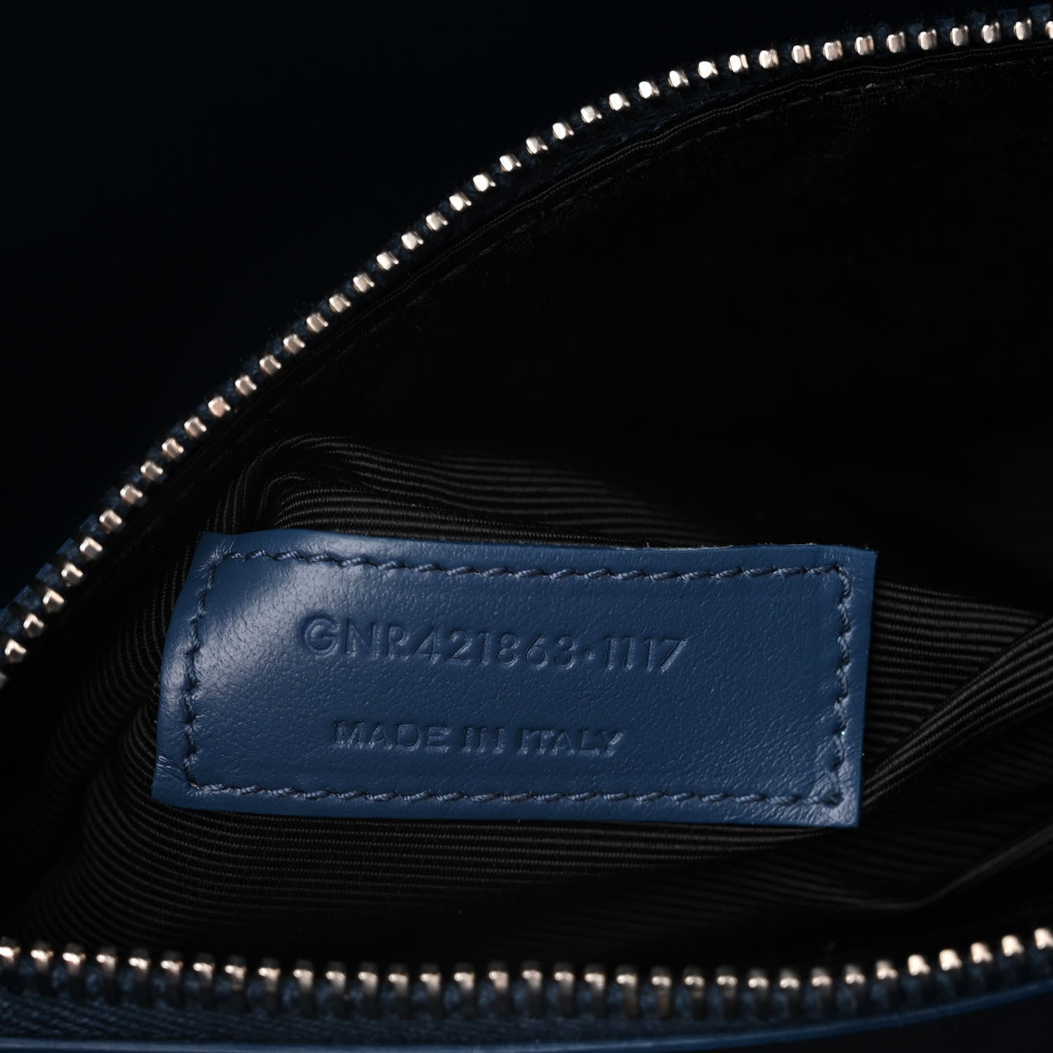 Saint Laurent Grained Calfskin Topstitch Baby Sac De Jour Denim 7 of 10