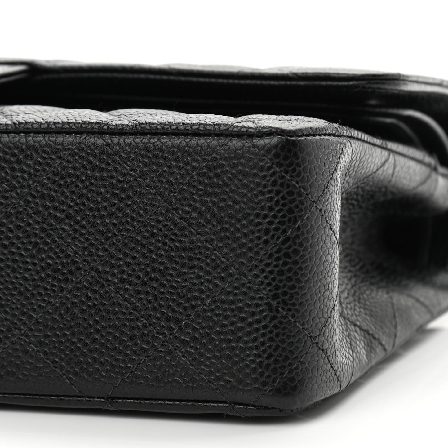 Caviar Quilted Medium Double Flap Black