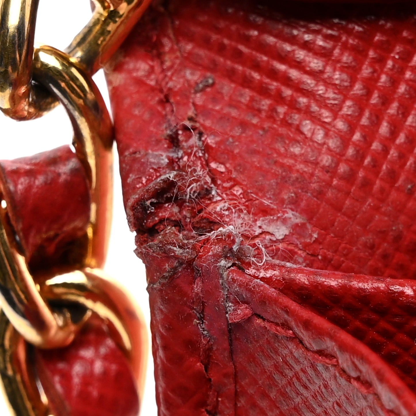 Saffiano Metal Oro Chain Wallet Fuoco