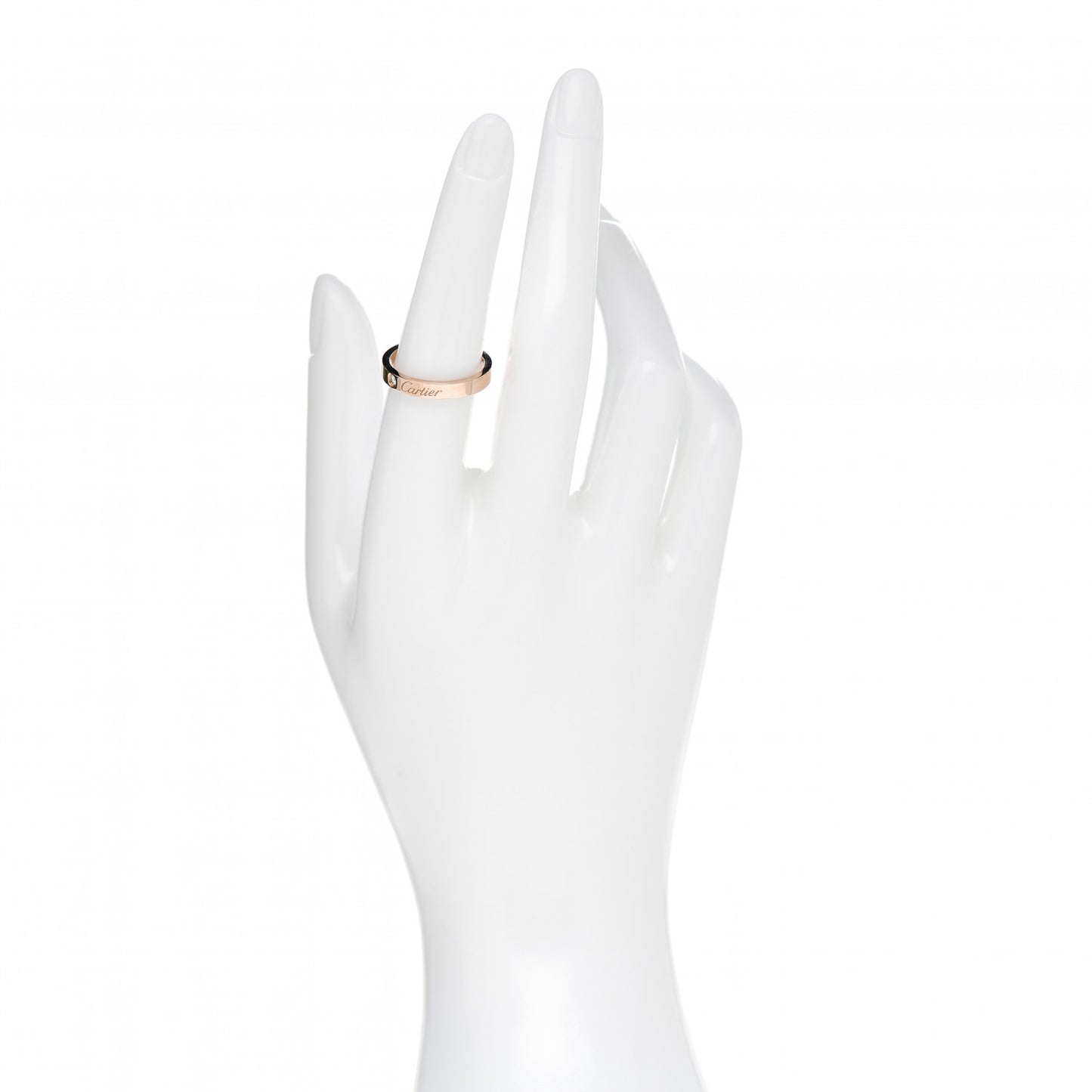 18K Pink Gold Diamond 3mm C De Cartier Wedding Band Ring 53 6.5