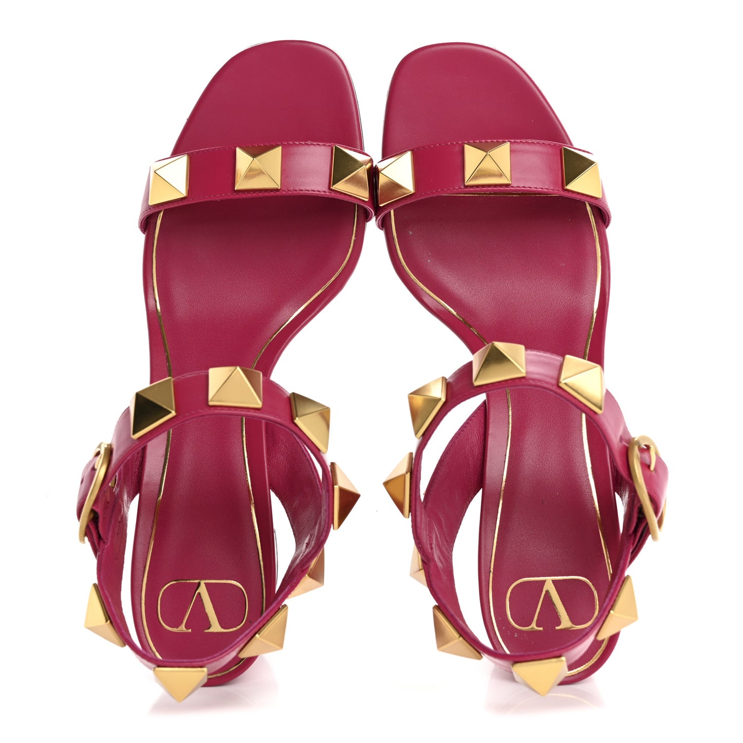 Calfskin Roman Stud 60mm Sandals 40 Blossom