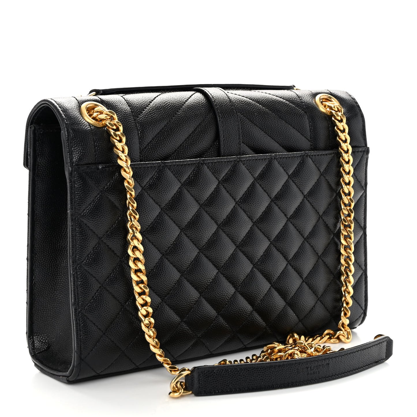 Grain De Poudre Textured Mixed Matelasse Triquilt Medium Monogram Satchel Black