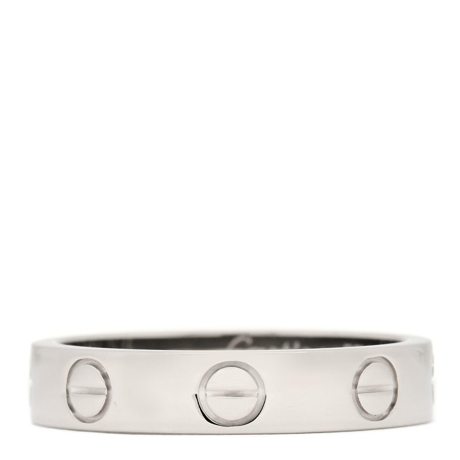 Cartier 18K White Gold 3.5mm LOVE Wedding Band Ring 48 4.5 2 of 10