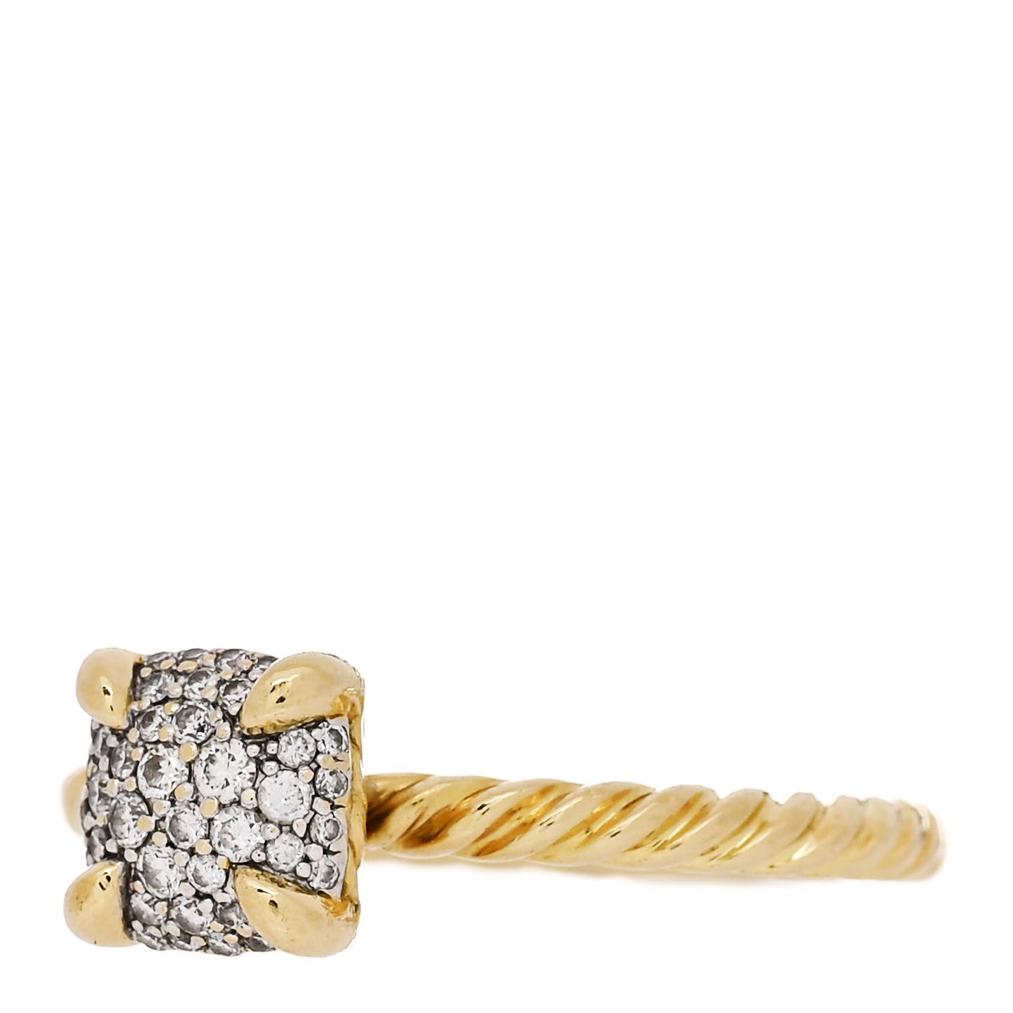 18K Yellow Gold Diamond 7mm Chatelaine Pave Ring 50 5.5