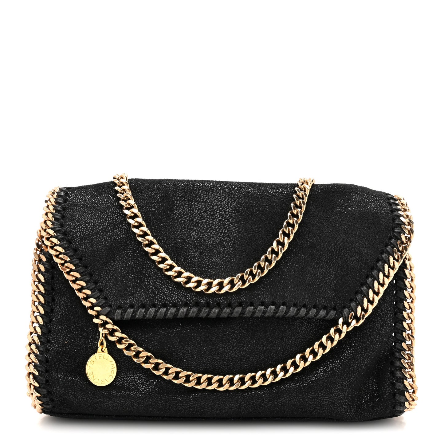 Shaggy Deer Mini Falabella Fold Over Tote Black
