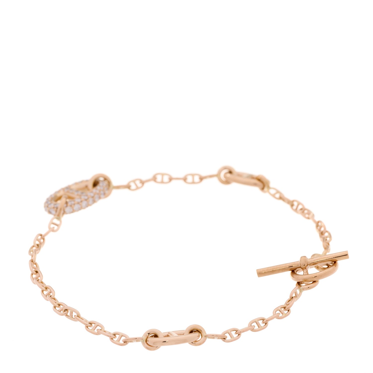 Hermes 18K Rose Gold Diamond PM Farandole Bracelet ST 3 of 6