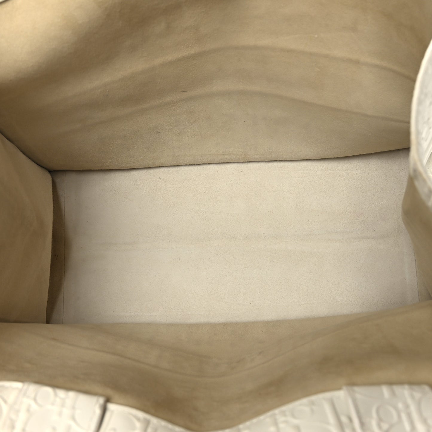 Oblique Calfskin Embossed Medium Book Tote Ivory