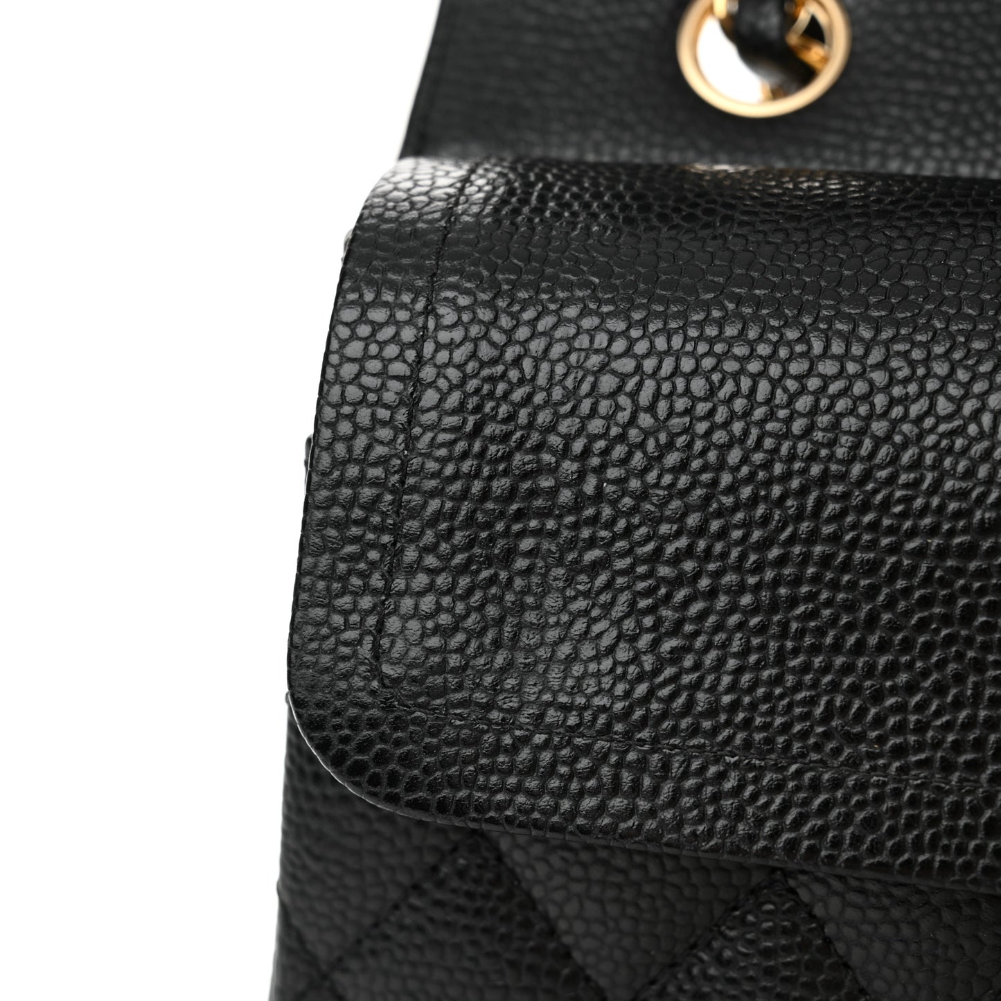 Caviar Quilted Small Double Flap Black