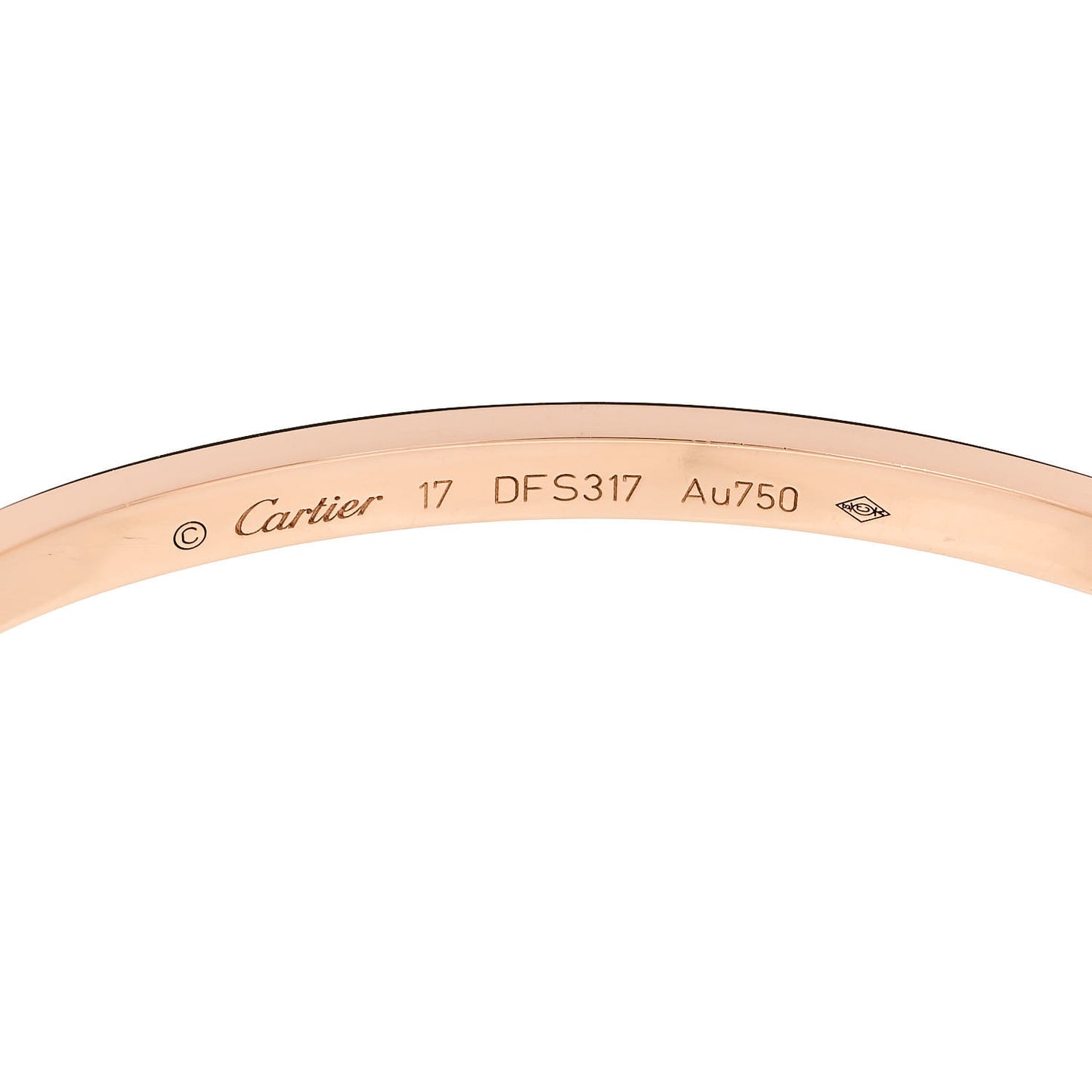18K Pink Gold Diamond Small LOVE Paved Bracelet 17