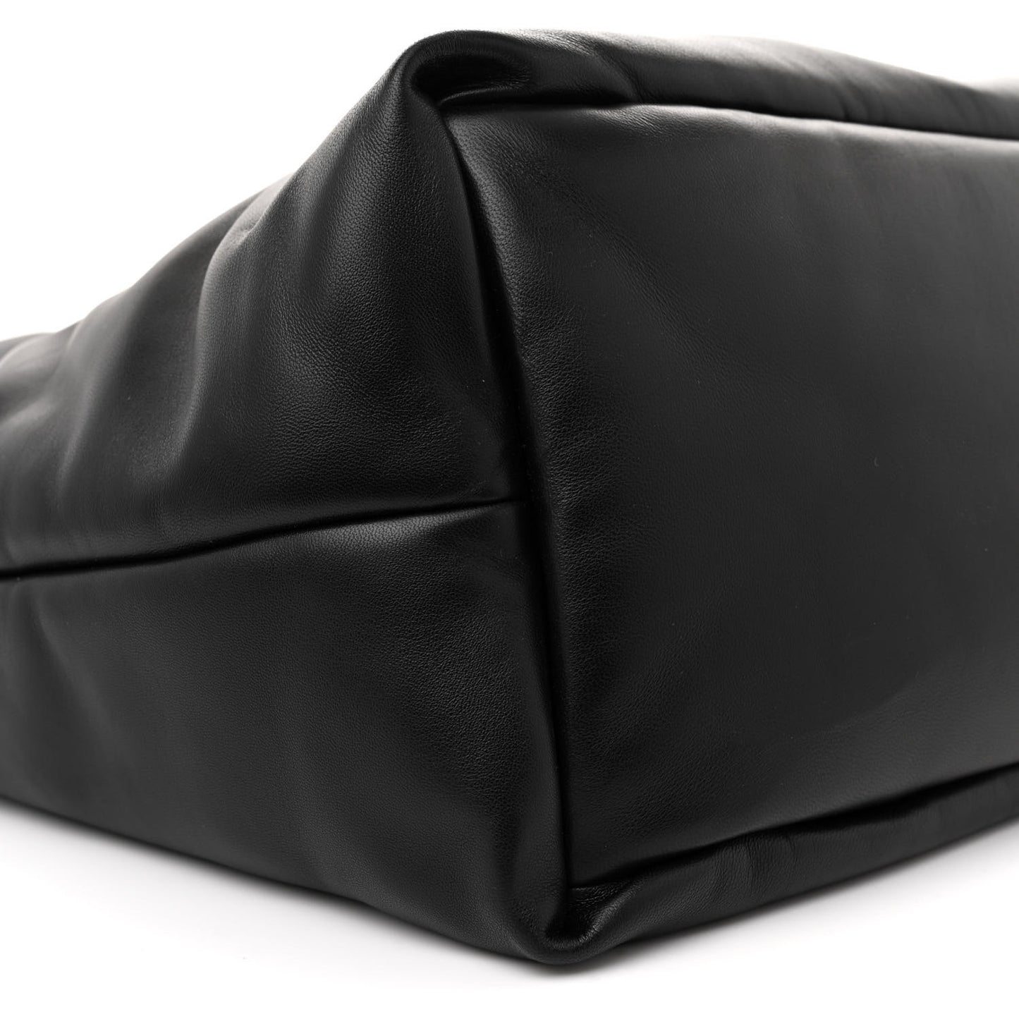 Lambskin Wide Puffer Tote Black