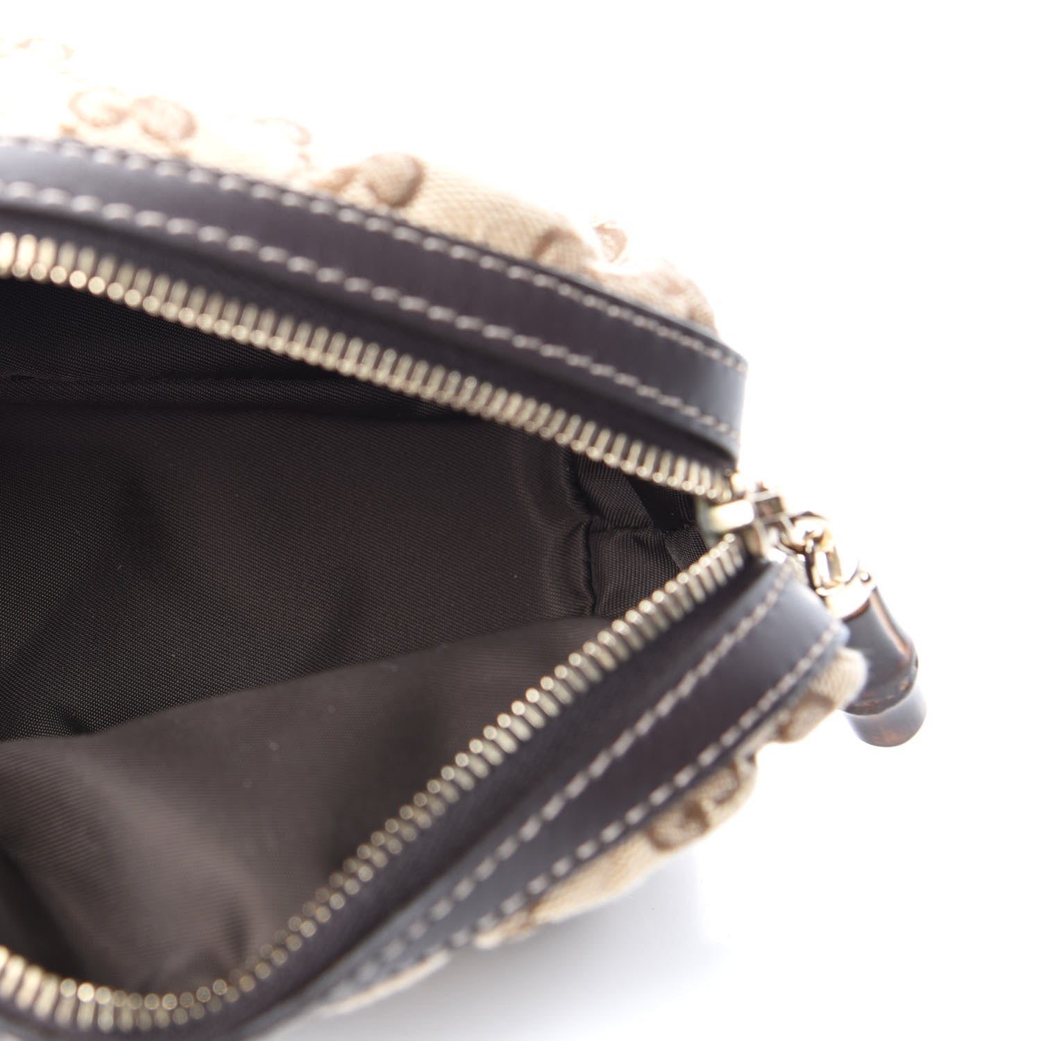 Gucci Monogram Medium Bamboo Cosmetic Case Dark Brown 5 of 7