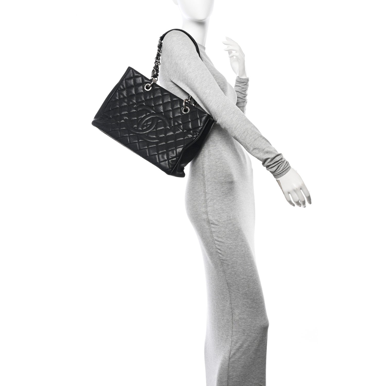 Chanel Caviar Quilted Grand Shopping Tote GST Black 2 of 10