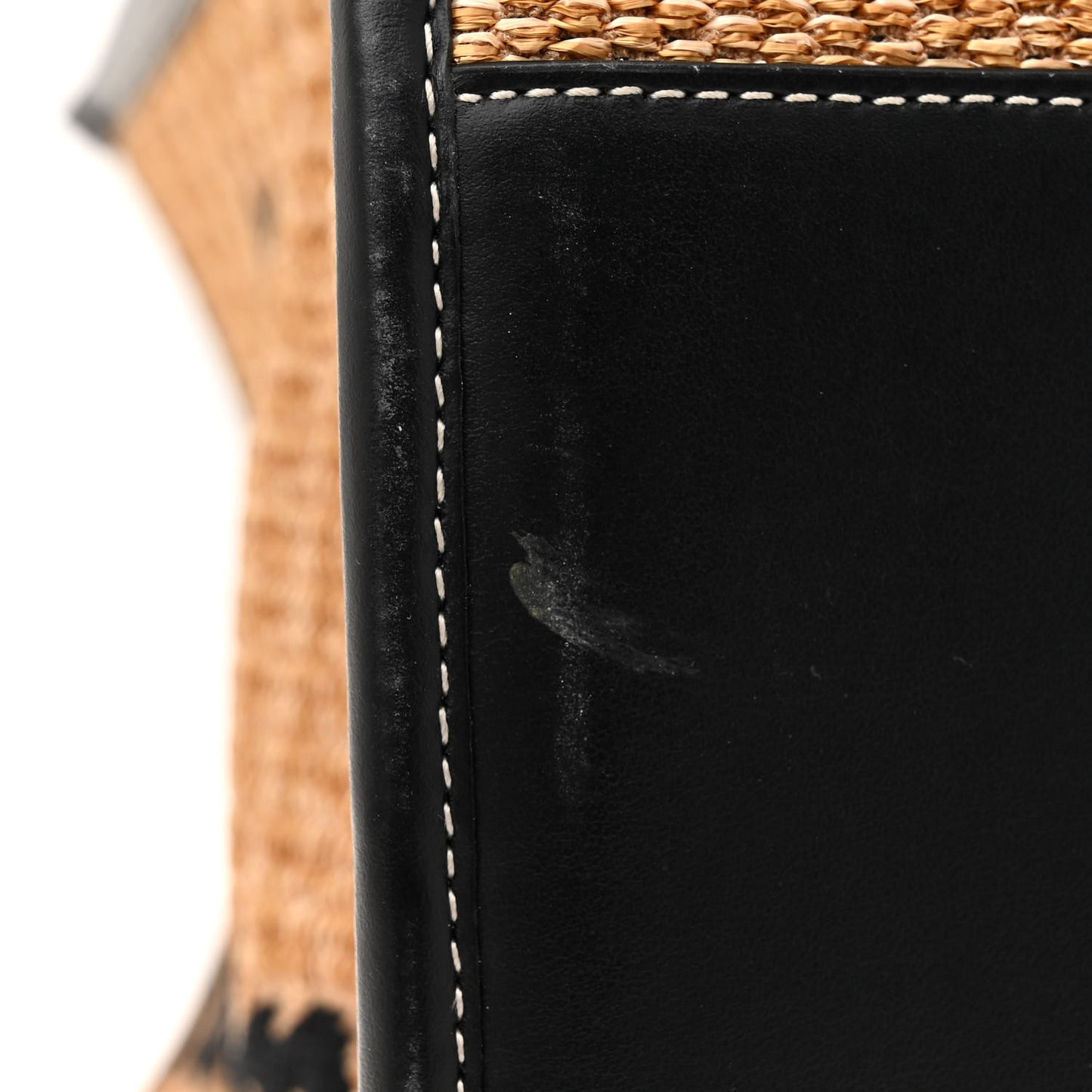 Raffia Calfskin Medium Freya Tote Natural Black