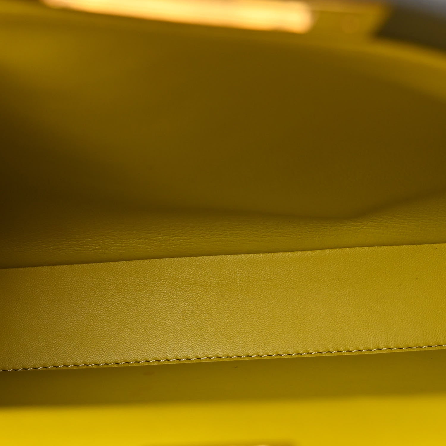 Fendi Vitello Morgan Shiny Nappa Medium Peekaboo Iconic Satchel Piombo Lime 6 of 11