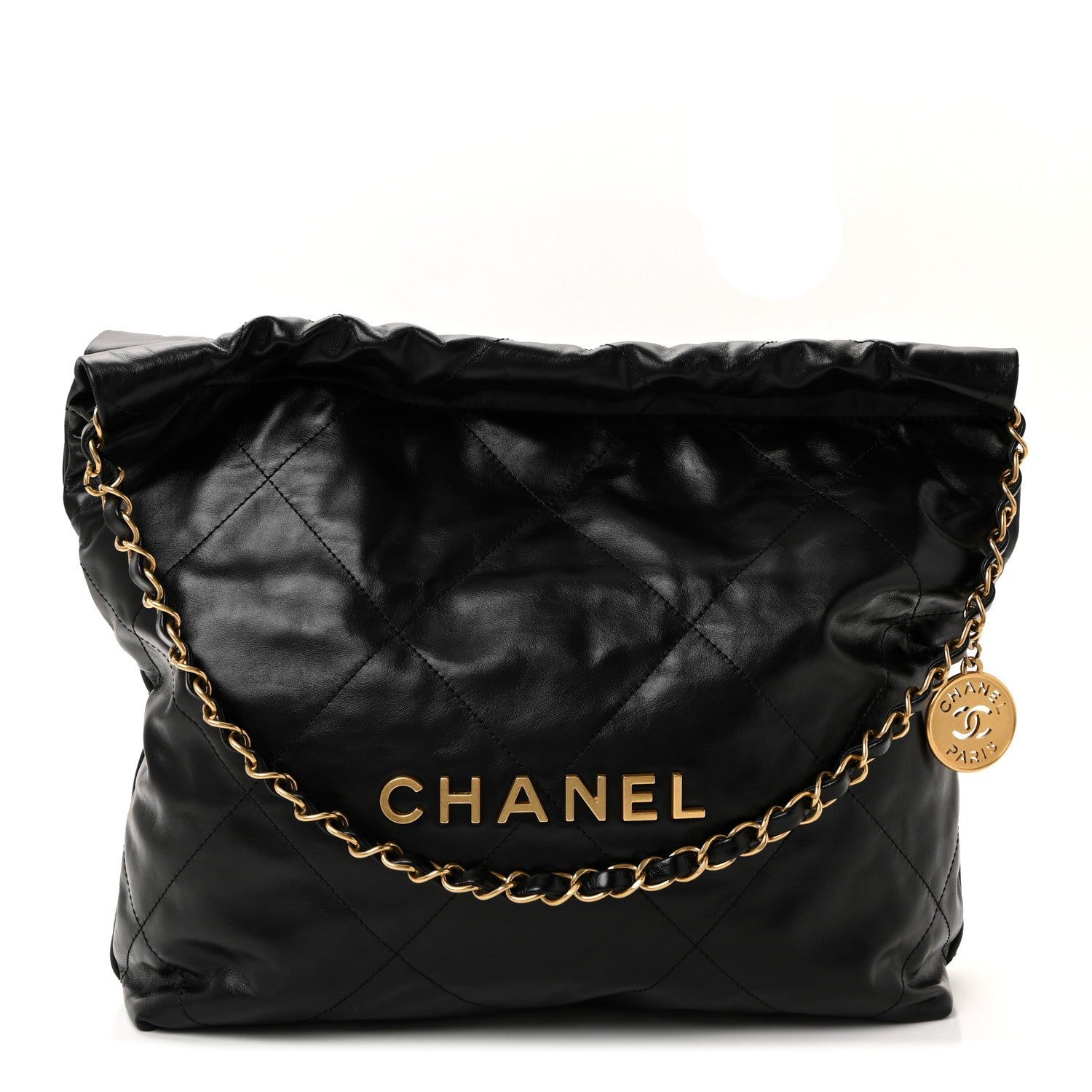 Chanel Shiny Calfskin Quilted Small Chanel 22 Black 1810116