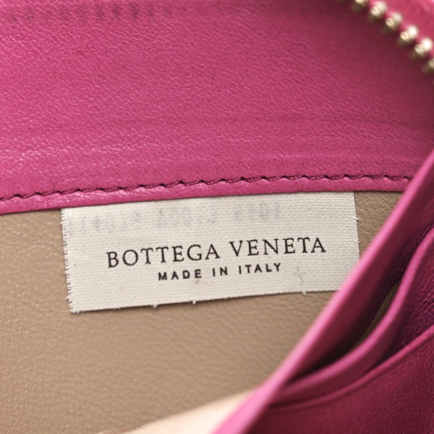 Nappa Intrecciato Zip Around Wallet Rosa Shock