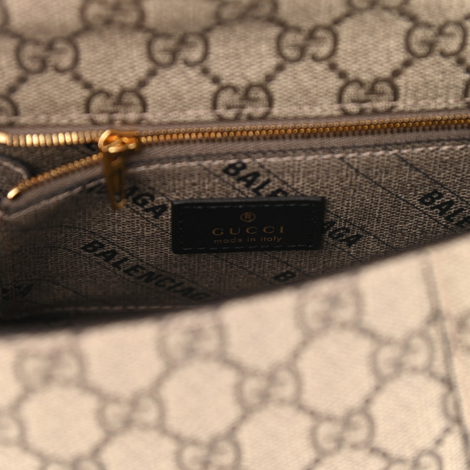 Balenciaga X GUCCI GG Supreme Monogram Small Hourglass Top Handle Bag Beige Ebony 6 of 12