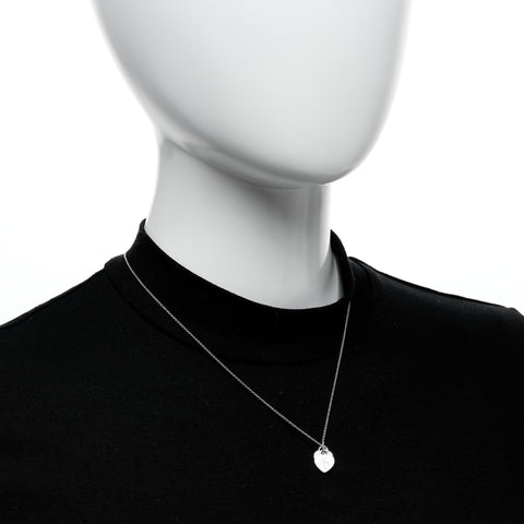 Sterling Silver Double Heart Tag Mom Pendant Necklace