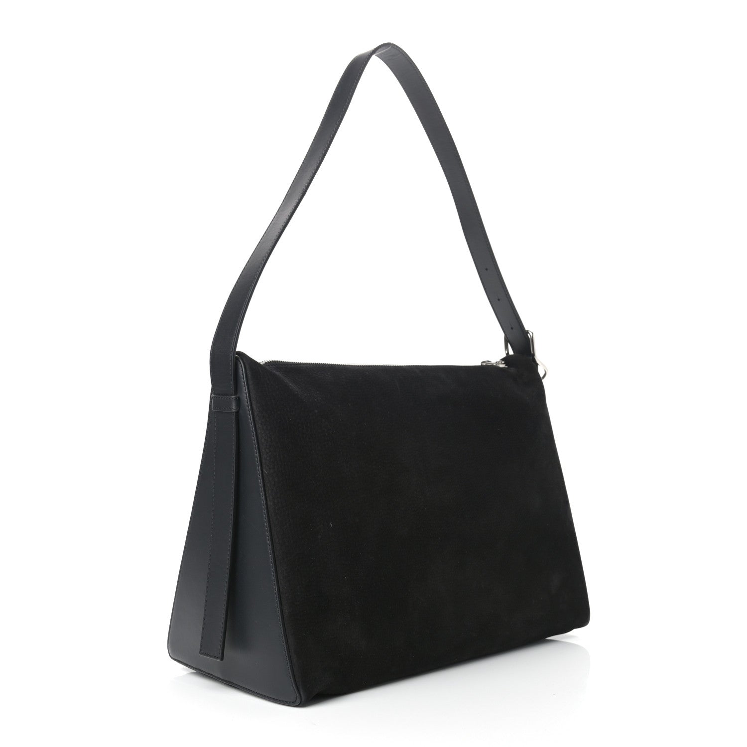 Loewe Nubuck Calfskin Berlingo Shoulder Bag Black 3 of 14