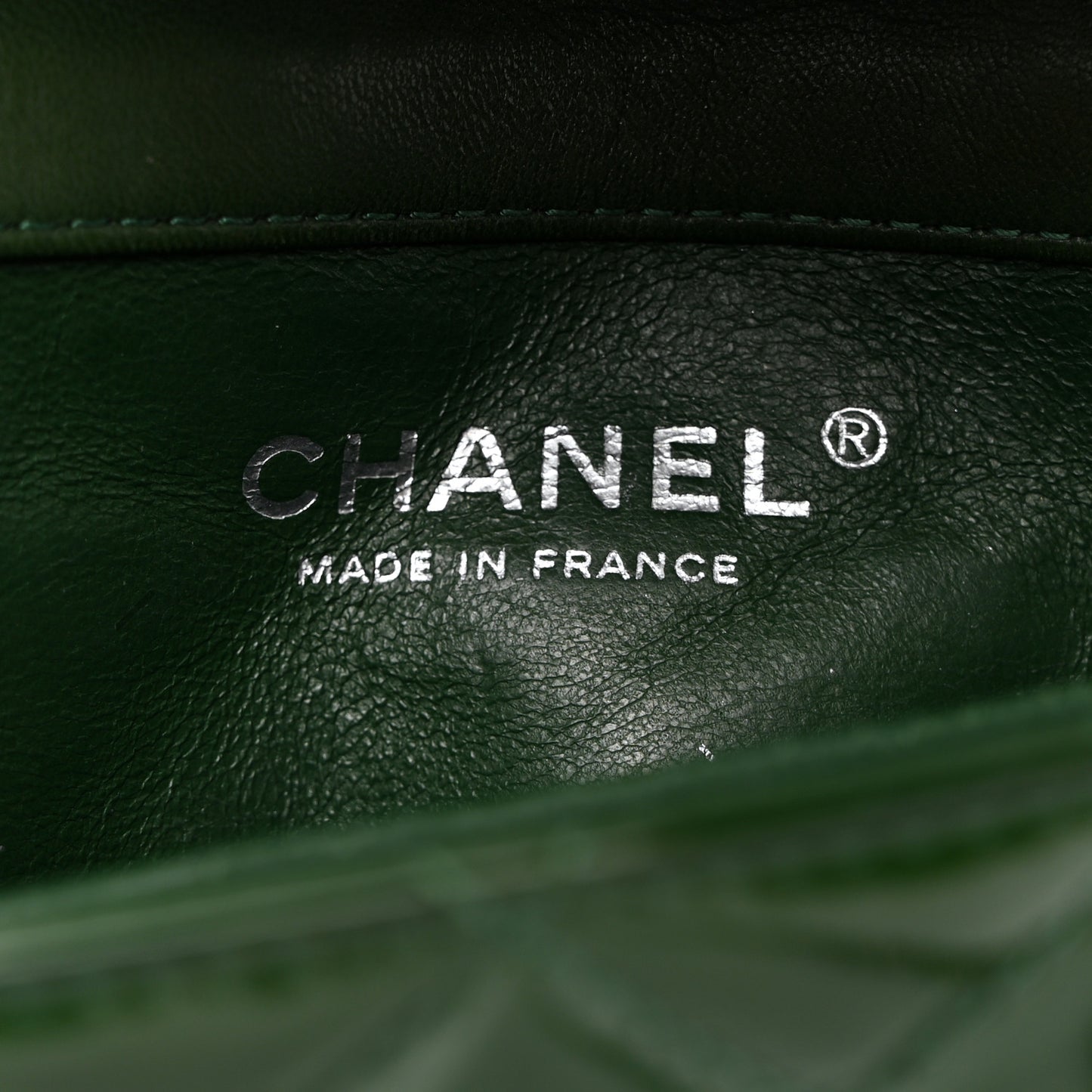 Patent Quilted Extra Mini Flap Green