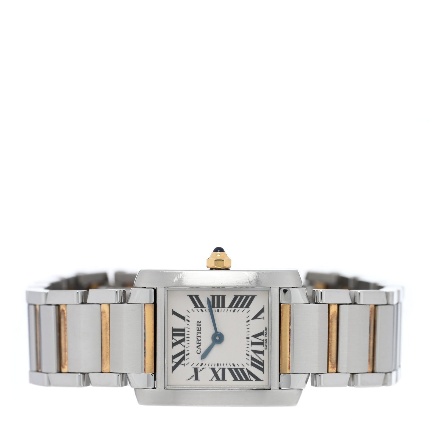 Stainless Steel 18K Yellow Gold 20mm Tank Francaise Quartz Watch