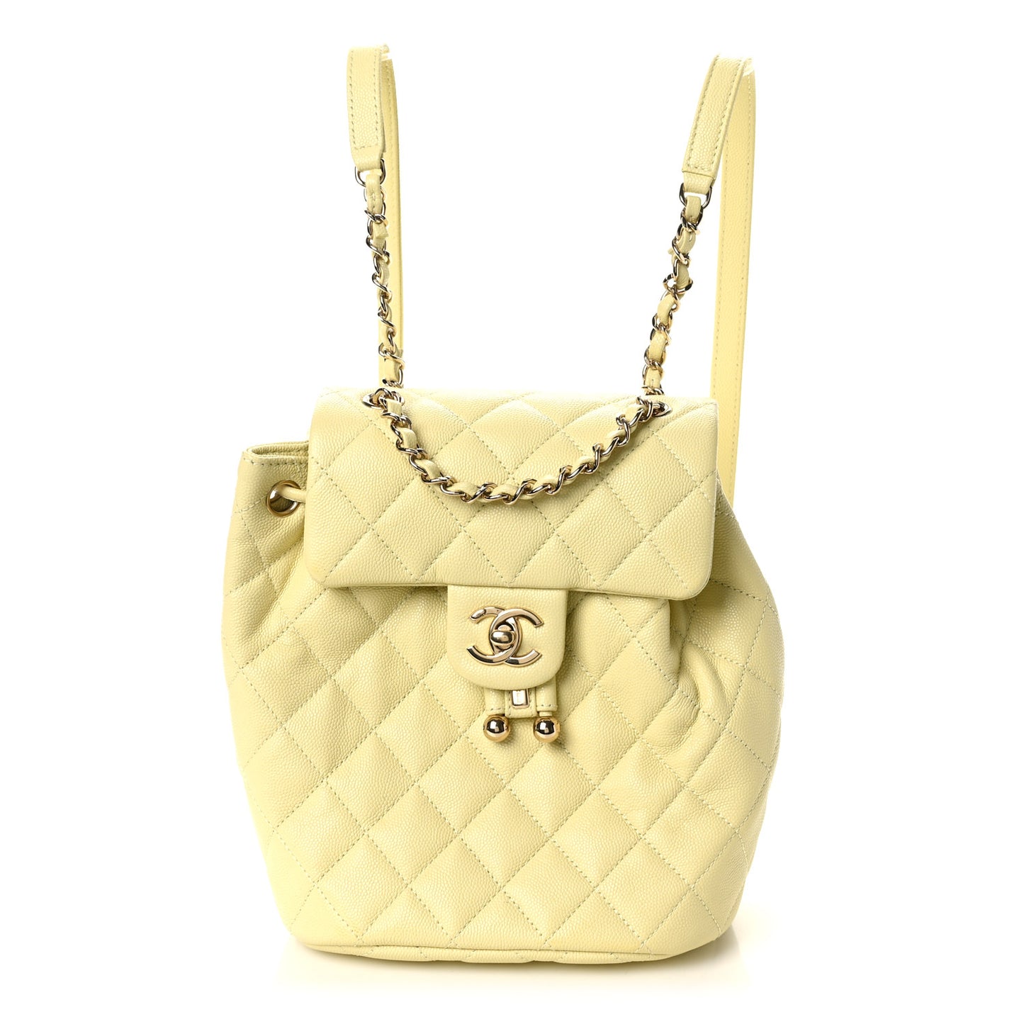 Caviar Quilted Mini Urban Spirit Backpack Light Yellow