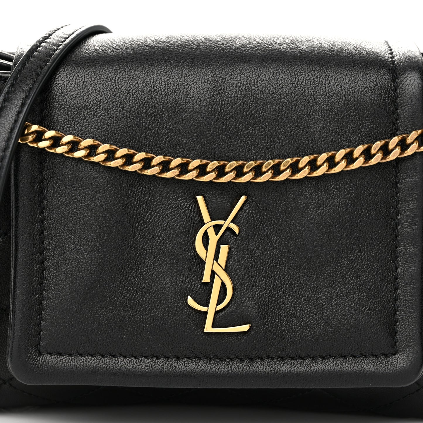 Lambskin Quilted Monogram Mini Nolita Black