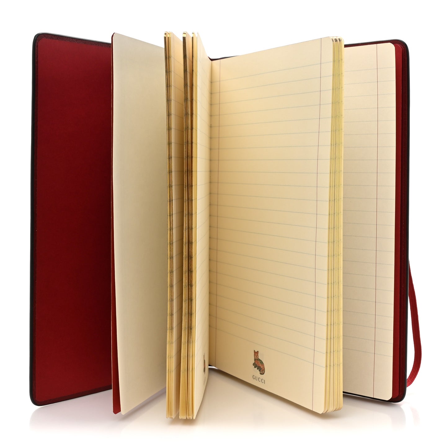 GG Supreme Monogram Pattern Red Cat Notebook Beige Multicolor New Acero