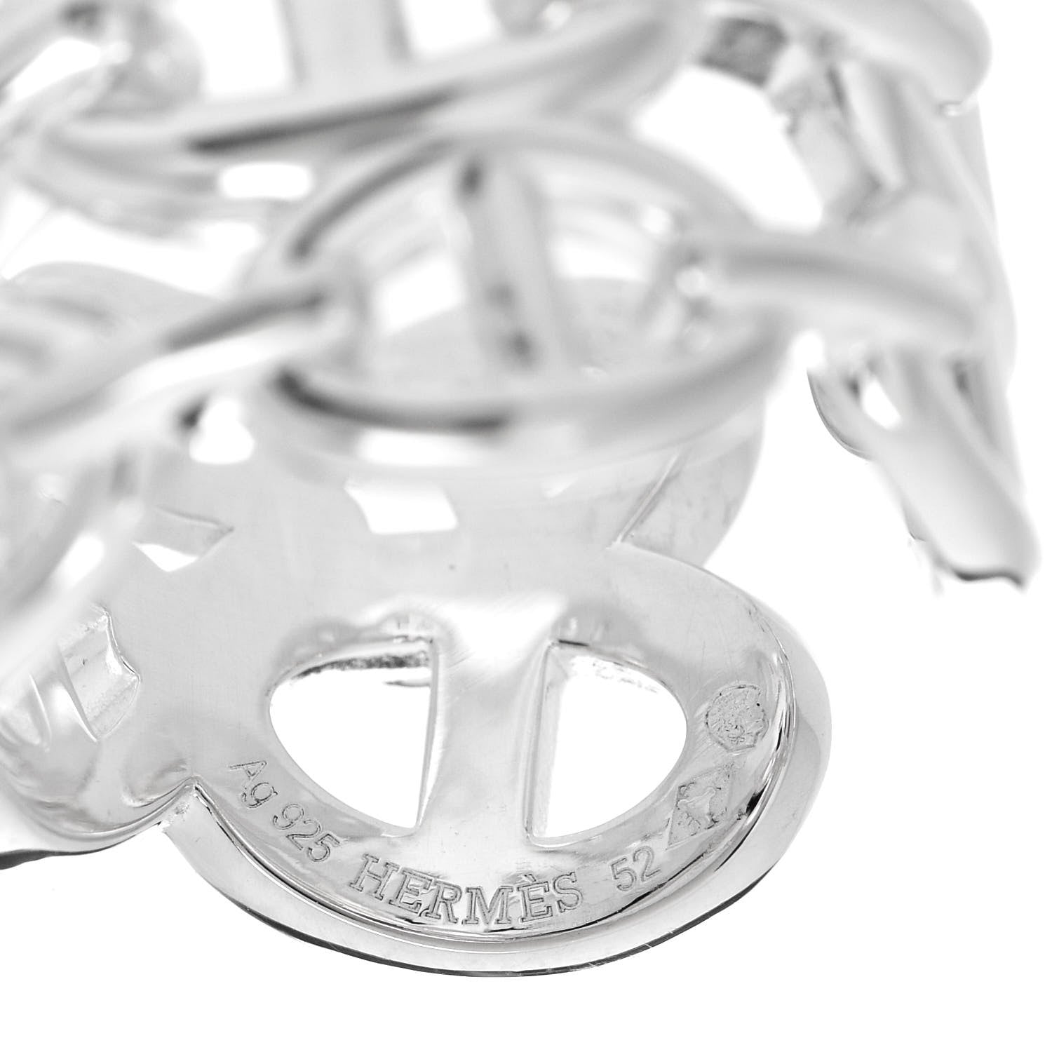 Hermes Sterling Silver GM Chaine d'Ancre Enchainee Band Ring 52 6 3 of 6