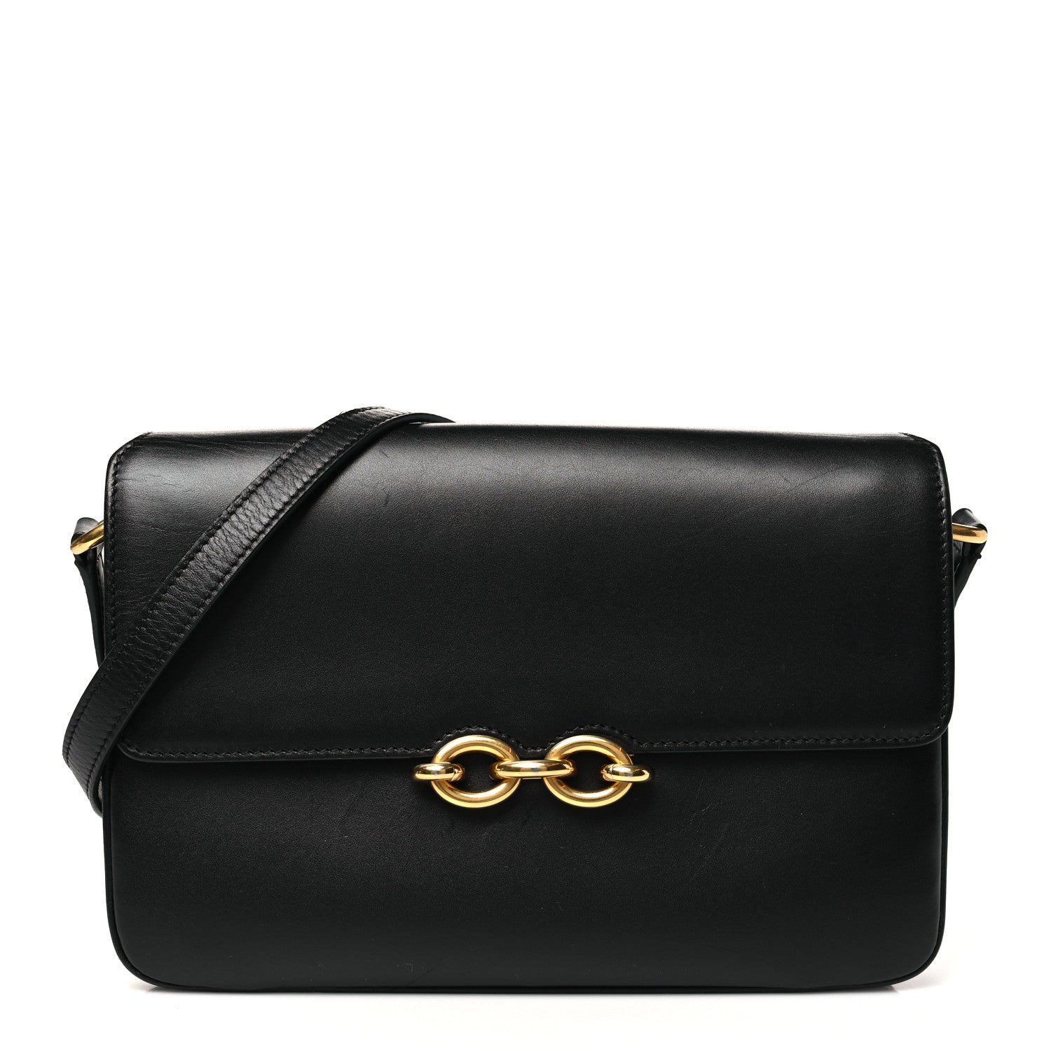 Saint Laurent Smooth Calfskin Le Maillon Satchel Black 1 of 11